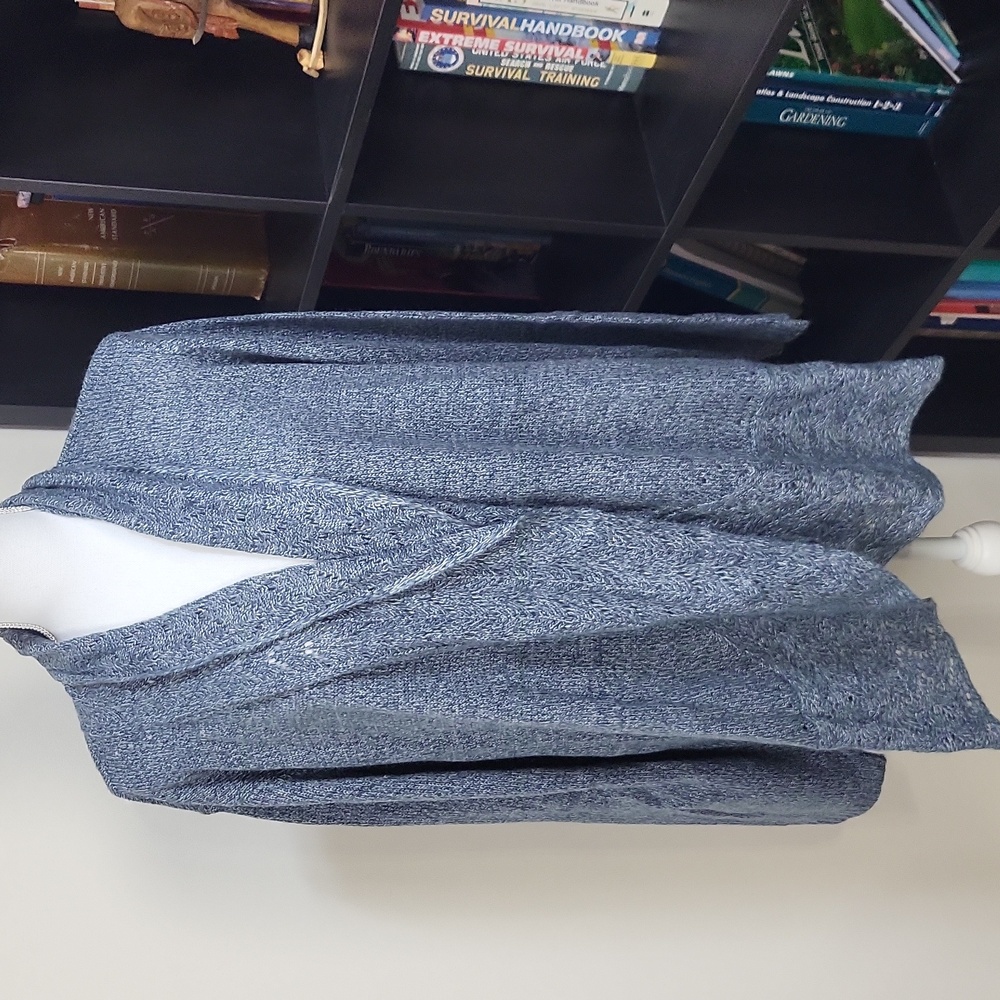 Karen Scott Turbo Cardi in Blue Mirag Marl Open Cardigan Size 2X